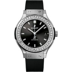 Hublot Classic Fusion 38mm Titanium Diamond Bezel Black Dial Watch HUB1110 565.NX.1470.RX