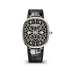 Patek Philippe 5738-51G-001 Golden Ellipse Black Enameled Dial Shiny Black Alligator Strap