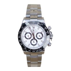 Rolex 116520 Daytona 40mm Stainless Steel Case Aftermarket White Dial & Black Bezel Watch