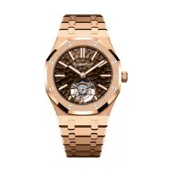Audemars Piguet 26730OR.GG.1320OR.01 Royal Oak Brown Dimpled 41mm Dial 18-Carat Pink Gold Bracelet Watch