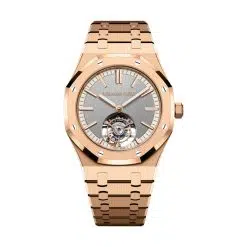 Audemars Piguet 26730OR.OO.1320OR.05 Royal Oak Sandblasted Grey 41mm Dial 18-Carat Pink Gold Bracelet Watch