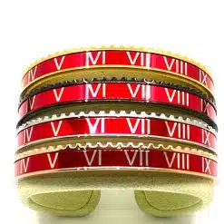 Speedometer Style Bracelet 1pcs Stainless Steel Watch Bangle, Red