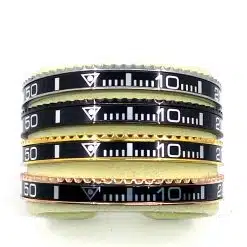 Speedometer Style Bracelet 1pcs Stainless Steel Watch Bangle, Black with Digits