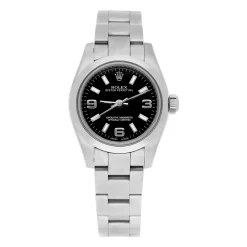 Rolex Oyster Perpetual 26mm Black Dial Ladies Watch 176200