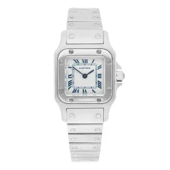 Cartier Santos Galbee W20056D6/1565 24MM Silver Dial Steel Ladies Watch