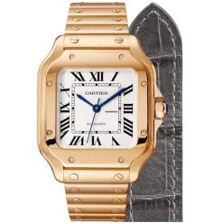 Cartier Santos WGSA0031 35MM Rose Gold Silver Dial Watch
