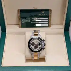 Alternative view of Rolex Daytona 116523 Custom Dial Black PVD Bezel Aftermarket Iced Out Bracelet and Lugs