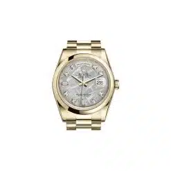 Rolex Day-Date 118208 Meteorite Diamond Dial Yellow Gold President Bracelet 36mm Watch