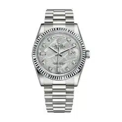 Rolex Day-Date 118239 Meteorite Diamond Dial White Gold President Bracelet 36mm Watch