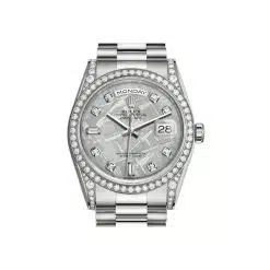 Rolex Day-Date 118389 Meteorite Diamond Dial White Gold 36mm Watch