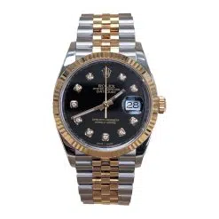 Rolex Datejust 126233 Custom Black Dial 36mm Jubilee Bracelet Watch