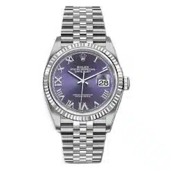 Rolex 126234-0021 Datejust Aubergine Purple Diamond Roman Diamond Stainless Steel Jubilee 36mm Watch