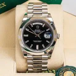 Alternative view of Rolex 228206 Day-Date Black Baguette 40mm Platinum Mens Watch