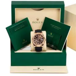 Alternative view of Rolex 326235 Oyster Perpetual Sky-Dweller 18k Everose Gold Chocolate Dial Watch