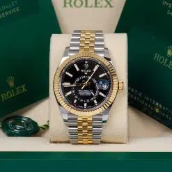 Alternative view of Rolex 326933-0005 Sky-Dweller Black Dial Jubilee Bracelet Watch
