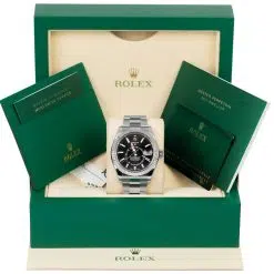 Alternative view of Rolex Sky-Dweller 326934-0005 42mm 18K White Gold and Stainless Steel Black Index Dial Men's Watch