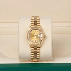Alternative view of Rolex 69178 Lady Datejust 18K Yellow Gold  President Champagne Diamond Dial Watch